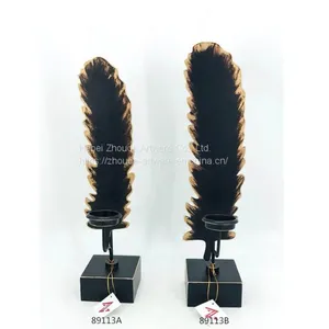 New Design Metal Hollow Leaf Shape Candle Holder for Home Decoration thumbnail-2
