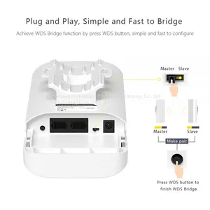 300Mbps 3Km Outdoor CPE AP 5.8Ghz WiFi Bridge Router 1000mW Wireless Wi-fi Repeater 14dBi Antenna 24V Poe Adapter Included thumbnail-2