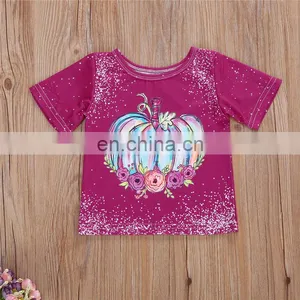 2021 Summer Fashion Halloween Pumpkin Print T-shirt Children Boys Girls Short Sleeves Tie Dye Tees Baby Kids Tops For Teenager thumbnail-2