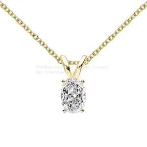 Real 1 Carat D Color Moissanite Bridal Pendant Necklace 100% 925 Sterling Silver Wedding Party Fine Jewelry Gift Wholesale thumbnail-1