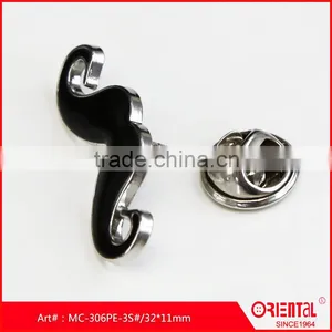 Fashion Chaplin Handlebar Mustache Metal Badge Brooch Pin for Men thumbnail-3
