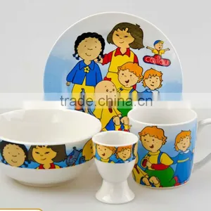 Set of 5 Porcelain Kids Dinner Set for Breakfastporcelain Children Dinner Set thumbnail-1