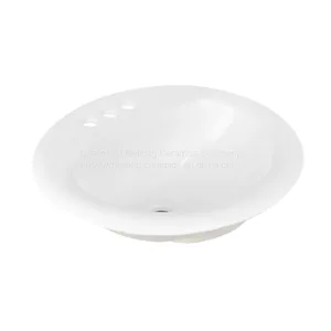 UPC Oval Ceramic Bathroom Drop-in Sink thumbnail-2