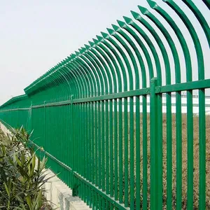 Wholesale Security Residential Wrought Iron Fencing Black Steel Spear Top Curved Metal Fence Panel Low Maintenance 3D Model thumbnail-5