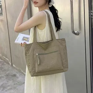Single Shoulder Women's Cloth Bag, Large Capacity, Lazy Style, Fashionable Shopping Bag, Commuting Simple Nylon Cloth Women's Bag, Cloth Bag thumbnail-5