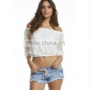 Instyles SEXY OFF-THE-SHOULDER LACE SHORT BLOUSE FOR SUMMER Boutique Clothing Clothing thumbnail-1