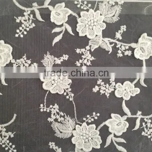 2016 High Quality Lace Accessory Mesh Fabric Milk Silk Chemical Lace for Wedding thumbnail-3