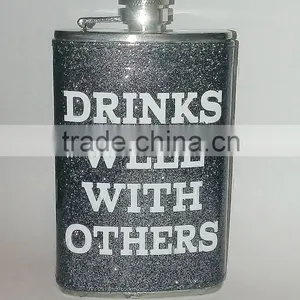 Glitter Stainless Steel Drinking Party Gift Flask Fashion Portable thumbnail-2
