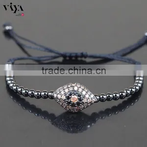 Men Weaving Bracelets 4pcs 8mm Pave Setting Macrame Beads Bracelet As Best Gift on Viyajewelry.en..com thumbnail-3