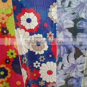 Wholesale Low Price High Quality Pu/pvc Sythetic Leather Printed Emboss Flower Pattern Reflect Leather thumbnail-4