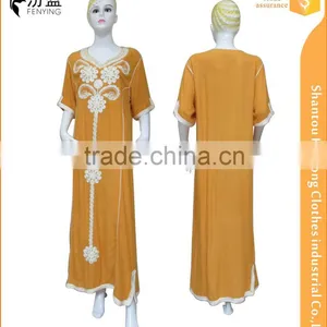 the Newest Short Sleeves Big Area Rope Embroidery Slip in Hem Maxi Dress thumbnail-1
