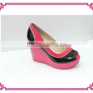 Latest Design Wedge High Heel Dress Shoes Peep Toe thumbnail-1