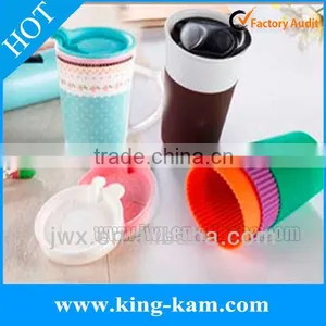 Eco-friendly Silicone Sleeve for Coffee Cup , Heat Resistant and Anti-slip Cup Sleeve thumbnail-2