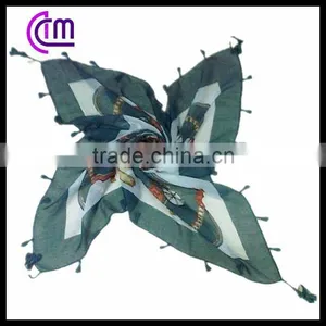 Polyester Voile Scarf With Chain Design Printing Accepted Wholesale thumbnail-1