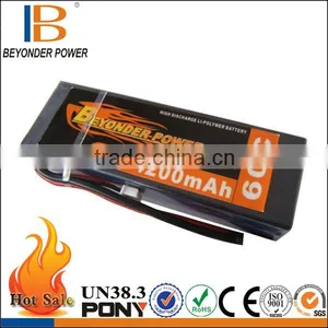 Hard Case 14.8V 4200mAh 60C 752540 Automatic Battery Chargers Pack for RC Car, Bare Leads or Deans thumbnail-1