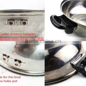 High Quality 2pcs Cooker Sauce Pan Pot Replacement Short Side Handle Metal Black Pressure Pan thumbnail-6