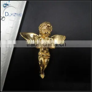 Stainless Steel Gold Plated Angel Prayer Hand Pendant 24" Rope Chain Necklaces thumbnail-3