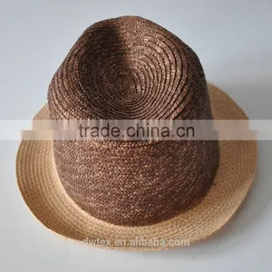 Wholesale Fashionable Custom Made 100%Paper Straw Vintage Fedora Hat thumbnail-4