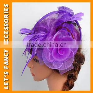 PGHD0329 Feather Hair Clip Mini Top Hat Hair Accessories Bridal Flower Hair Clip thumbnail-6