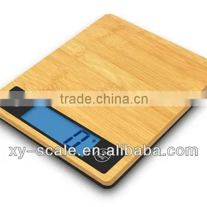 Bamboo Electronic Kitchen Scale Digital Kitchen Scale With Blue Backlight Function thumbnail-1