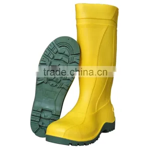 Yellow PVC Rain Shoes With Steel Toe,safety Rain Boots thumbnail-1