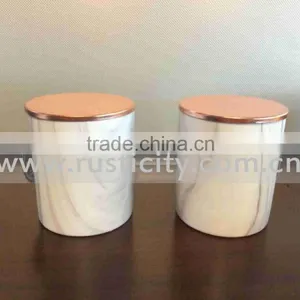 Christmas Black Glass Candle Jar/ Glass Jar for Candle With Lids/ Marble Candle Jars With Lid thumbnail-1