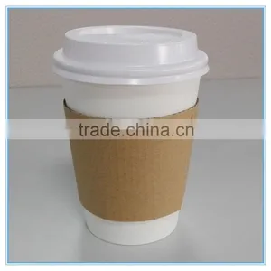 12oz White Plain Paper Cups, Paper Coffee Cups With Lids and Sleeves thumbnail-1