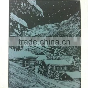 Snow-covered Landscap Inkjet Engraving Card/Scratch Art Foil Paper/foil Card/Scratch Foil Paper Engraving Art Quilling Art Paper thumbnail-1