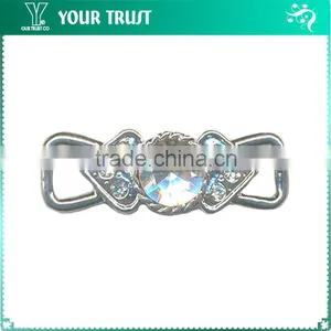 1.5MM 3MM Clear Cystal Rhinestone Flower Connector Rhodium Metal Belt Buckles thumbnail-3