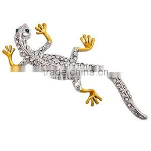 Alloy Crystal Lizard China Wholesale Animal Shape Brooch thumbnail-1