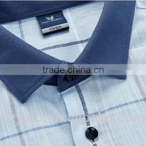 Men's Latest Business Cotton Linen Comfortable Gentlmen Long Sleeve Plaid Shirts thumbnail-5