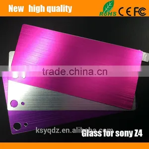 2.5D Titanium Alloy Brushed Metal Tempered Glass Screen Protector Guard for SONY Z4 Front + Back thumbnail-4