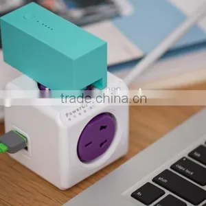 Mini Portable Desktop Power Cube Socket With 2usb 2.1A Top Quality thumbnail-2