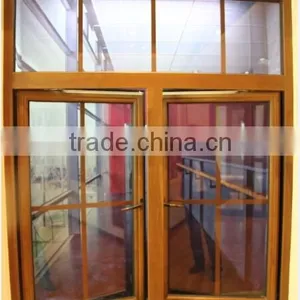 Solid Wood Built-in Grill Open Outward With True Mullion Double Glazed Window thumbnail-2