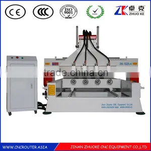 Custom Design 4 Heads 4 Rotary Axis Wood CNC Router Machine Mainly For Round Materials ZKM-1325 With Air Cylinder For Z-Axis thumbnail-1