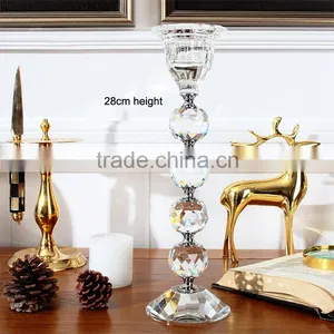 Yiwu Market Crystal Glass Candlestick Holder With Ball Poles Stand R-3020 thumbnail-4