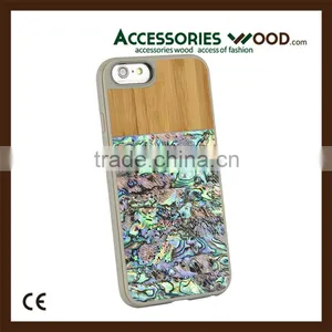 New Design Wholesale Phone Accessories Wood and Shell Phone Case for IPhone thumbnail-2