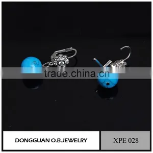 New 2016 Latest Gold Earring Designs Green Bead Silver Earring thumbnail-1