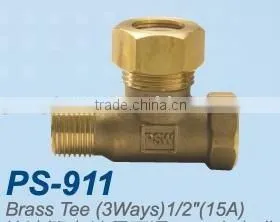 High Quality Taiwan Made Brass Tube Pipe Fitting Tee thumbnail-1