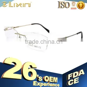Super Light Fashion Elegant Custom Rimless Titanium Optical Frame 34TA55-5003 thumbnail-4
