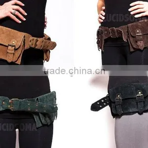 Goa Belt - Hip Handmade Suede Waist Pack Bag Party Festival Style Belt Utility Pouch Playa Psy Trance Rave thumbnail-3
