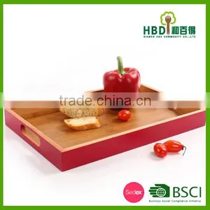 Best Selling Premium Bamboo Food Wooden Serving Tray for Sale thumbnail-1