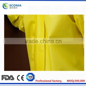 Lightweight Multi-Ply Latex Free, Regular/Large, Yellow (Pack of 50) Fluid Resistant Isolation Gowns thumbnail-3