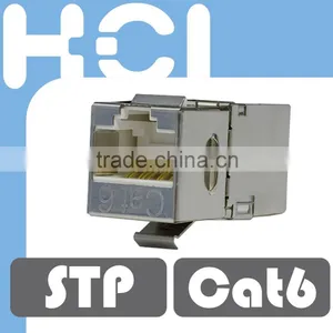 Taiwan Supplier Cat6A 90 Degree Shielded STP Straight Keystone Coupler thumbnail-1