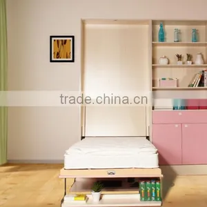 Folding Murphy Wall Bed Mechanism Equip With a Desk and a Bookshelf Hardware thumbnail-1