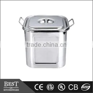 Stackable Stainless Steel Square Bain Marie Pot With Lid With Double Ears Soup Pot thumbnail-1