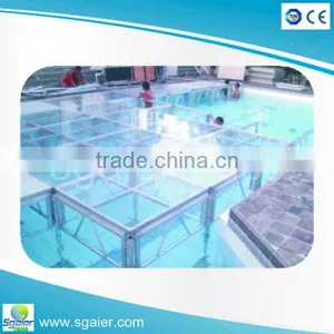 Factory Price Exbibition Lighting Raised Floor Portable Glass Platform Stage thumbnail-1