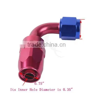 8AN AN8 8-AN 90 DEGREE SWIVEL OIL/FUEL LINE HOSE END MALE/FEMALE FITTING/ADAPTOR thumbnail-1