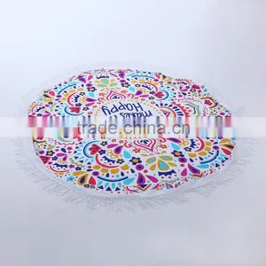 Diameter 57.09inches Printed Beach Towel Round Pad Mat Microfiber Fabric Breathable Mat For Beach Camping Outdoor Activities thumbnail-4