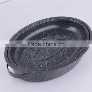 Safety Design Stoneline Enamel Coating Fish Turkey Roaster Pan thumbnail-5